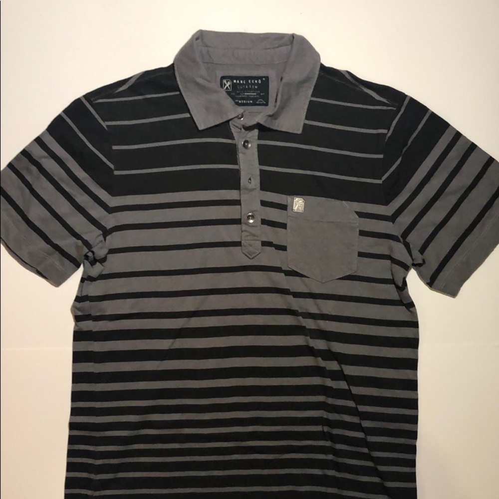 Marc Ecko Cut & Sew Black and Gray Polo